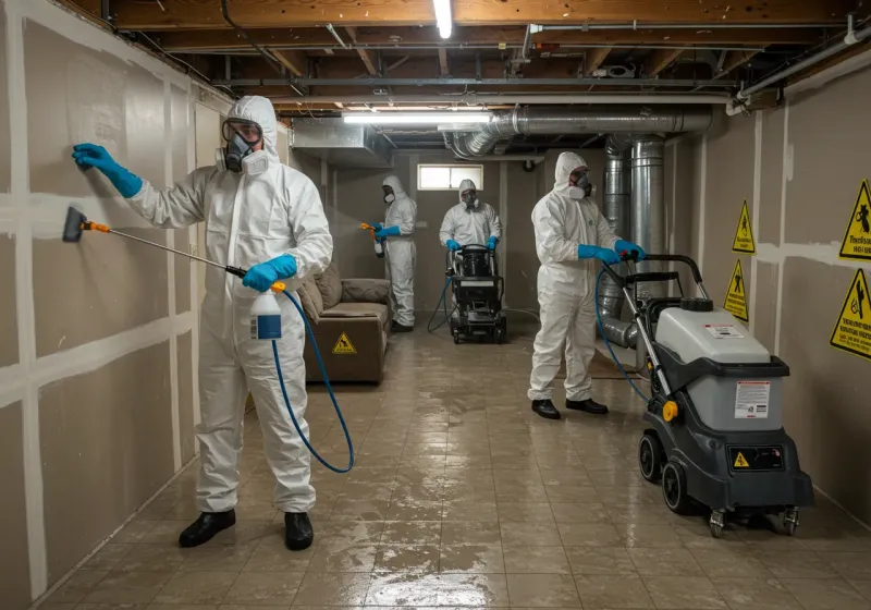 Basement Moisture Removal and Structural Drying process in Dodge Center, MN